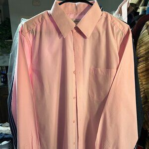 Valerio Men's Pink Long-Sleeve Button-Up Shirt SZ Large